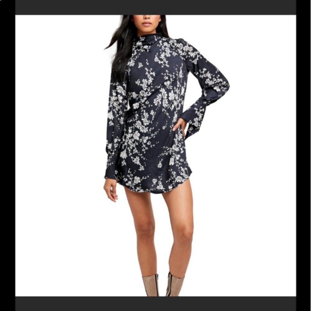❤️ NWOT Free People Aries Mini Dress Large Black